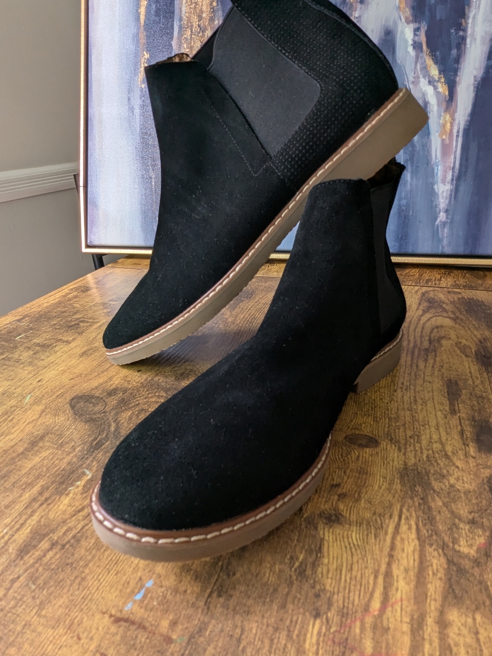 Steve Madden Mens Chelsea Boots Size 12M Black Suede Highlyte High02m1 Ankle